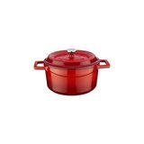 Starseven Lava Metal Döküm Yuvarlak Tencere, 20 Cm, Kırmızı