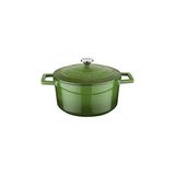 Starseven Lava Metal Döküm Yuvarlak Tencere, 20 Cm, Yeşil