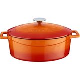Starseven Lava Metal Oval Döküm Tencere, 29 Cm, Turuncu