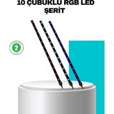 Starseven LED Meteor Yağmur Işığı 10 Adet Çubuk Kayan Yıldız Efektli