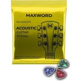 Starseven Maxword Gt-Acoustic Kaliteli Akustik Gitar Teli 1 Takım Set (Pena Hediye)