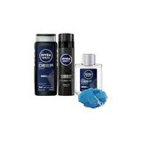 Starseven Men Erkek Deep Dimension Duş Jeli 500ML, Tıraş Jeli 200ML Tıraş Sonrası Losyon 100ML, Lif Hediye - Hediye Seçeneği - Paket Seçenekleri