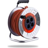 Starseven Metal Makaralı Seyyar Cca Kablo 4 Prizli Monofaze Uzatma Kablosu 3x2.5 mm Ttr Kablo 20 Metr