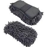 Starseven Mikrofiber Araba Yıkama Süngeri – Bir Yüzü Makarna, Diğer Yüzü Mop Bezi Gri 1 Adet