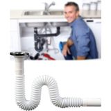Starseven Mobee Pratik Tekstil Körüklü Plastik Lavabo Gider Borusu Hortum 1410