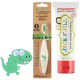 Starseven N' Jıll N Jill Bebek Çocuk Seti (Dino Fırçası + Çilek Aromalı Macun 50G)