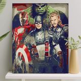 Starseven Palmiye Hobi Sanat Sayılarla Boyama Tuval Seti Fırça Boya Dahil (Çıtalı) 40X50 cm - Avengers