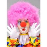 Starseven Pembe Renk Kıvırcık Afro Bonus Peruk Takma Saç ve Kırmızı Burun Seti