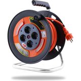Starseven Plastik Makaralı Seyyar Cca Kablo 4 Prizli Monofaze Uzatma Kablosu 3x2.5 mm Ttr Kablo 30 Me