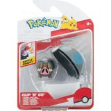 Starseven Pokémon PKW3633 Clip'n'go Poke Ball – Ferkuli & Ağır Poke Topu 5 cm Figürlü
