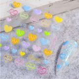 Starseven Pop Beauty Nail Tırnak Süsleme Sticker, Tırnak Dövmesi, 5d Kabartmalı Kalpli