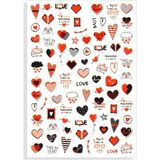 Starseven Pop Beauty Nail Tırnak Süsleme Sticker Tırnak Dövmesi Tırnak Tattoo Kırmızı- Siyah