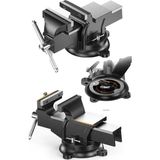 Starseven Pro Çelik Kol 100 mm 4" 360" Dönerli Taban Dövme Çelik Sabit Tezgah Masa Mengenesi...