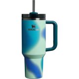 Starseven Quencher Pipetli Termos Bardak, 1.18 Litre, Turkuaz Desenli (Coastal Teal)