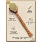 Starseven Saplı At Kılı Fırça - Vücut Fırçası - Selülit Fırçası 43 cm
