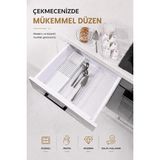 Starseven Sas Haus Çekmece Içi Bıçaklık Organizer Bölmeli Mutfak Düzenleyici Beyaz S-11029