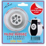 Starseven Sök Tak Çay Süzgeci – Paslanmaz Çelik Yıldız Tasarımlı Sökülebilir Çay Süzgeci