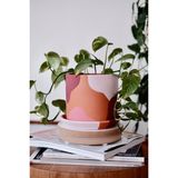 Starseven Terracotta Silindir Saksı+Tabak • Pembenin Tonları (Küçük)