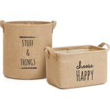 Starseven Textile 2'li Jüt Sepet Set // 30X21X18+30X31