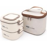 Starseven Valkyrie 1300 ml 2 Katlı Paslanmaz Çelik Yemek Kabı – Termal Taşıma Çantalı, Sızdırmaz, Bpa Içermez