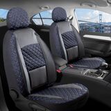 Startcar Fiat Albea Deri Detaylı Oto Koltuk Kılıfı Ön Arka Set Siyah Mavi Alpine Model Scr - Siyah - Mavi