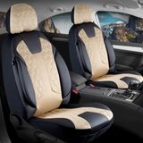 Startcar Ford Fiesta Eski Deri Detaylı Oto Koltuk Kılıfı Ön Arka Set Cyrus Seri Siyah Bej Scr - Siyah - Bej