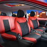 Startcar Ford Transit Connect 2+1 Yarı Deri Oto Koltuk Kılıfı Ön Arka Set Kırmızı Siyah Scr - Kırmızı - Siyah