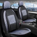 Startcar Peugeot 307 Deri Detaylı Oto Koltuk Kılıfı Ön Arka Set Siyah Füme Alpine Model Scr - Siyah - Füme