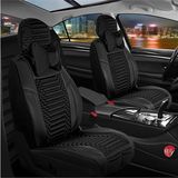 Startcar Peugeot 307 Uyumlu Deri Oto Koltuk Kılıfı Ön Arka Takım Giydirme Tip Siyah Sc