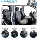 Startcar Peugeot Rifter ile Uyumlu 3 Tekli Lüx Keten Deri Oto Koltuk Kılıfı Birebir Araca Özel Ön Arka Takım Füme Scr