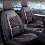 Startcar Volkswagen Bora Deri Detaylı Oto Koltuk Kılıfı Ön Arka Set Siyah Kırmızı Alpine Model Scr - Siyah - Kırmızı