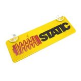 STATIC Kırmızı Siyah Yazılı Sarı Dekor Plaka Vantuzlu Cam Süsü 22x7.5cm