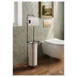 STATİKA HOME Kare Siyah Tuvalet Kağıtlığı Wc Kağıtlık Yedekli Metal Tuvalet Kağıdı Standı Tutacağı Askısı