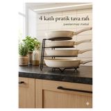 Statika Home Siyah Tava Rafı, Dolap Içi Düzenleyici , Metal Mutfak Standı , Organizer