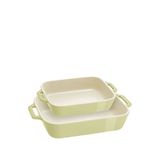 Staub Açık Seramik 2 Parça Fırın Kabı Seti - Yeşil