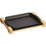 Staub Ahşap Altlıklı Döküm Servis Tabağı 33*23Cm