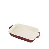 Staub Antik Bakır Seramik Dikdörtgen Fırın Kabı 24 Cm - Kırmızı