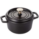 STAUB Dökme Demir Kızartma Tavası/Güveç, Yuvarlak 16 cm, 1,2 L, Siyah