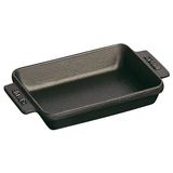 Staub Döküm Mini Dikdörtgen Tabak 15 x 11 cm Siyah