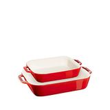 Staub Kırmızı Seramik 2'li Fırın Kabı