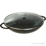Staub La Cocotte Cam Kapaklı 37 Cm Wok Tava Sıfır Teşhir Ürünü