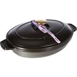 Staub La Cocotte Kapaklı Döküm Servis Tabağı, Döküm Demir, Siyah - Çok Renkli