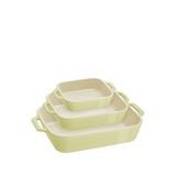 Staub Limon Yeşili Seramik 3 Parça Dikdörtgen Fırın Kabı Seti - Sarı