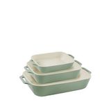 Staub Okaliptüs Seramik 3 Parça Fırın Kabı Seti - Yeşil