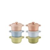 Staub Renkli Seramik 6'lı Mini Cocotte Fırın Kabı Seti