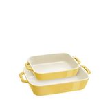 Staub Seramik 2 Parça Fırın Kabı Seti - Sarı