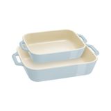 Staub Seramik Fırın Kabı Seti 2'Li Açık Mavi Renkli