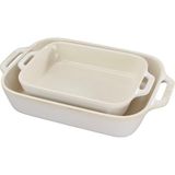 Staub Seramik Fırın Kabı Seti 2'li Fildişi - Beyaz - Bej