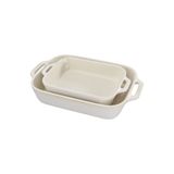 STAUB Seramik Fırın Kabı Seti 2'li Fildişi