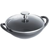 STAUB Toz 40511 – 302 – 0 bebek saksının Wok Gladeckel, 16 cm, 0,65 L mat siyah kaplı iç, Grafit grisi